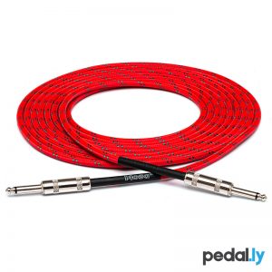 Hosa Red Cloth Guitar Cable from Pedally 3GT-18C3