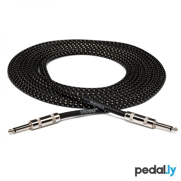 Hosa Black Gold Cloth Guitar Cable from Pedally 3GT-18C4