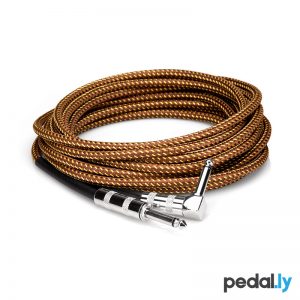 Hosa Straight to Right Angle Tweed Guitar Cable from Pedally GTR-518R