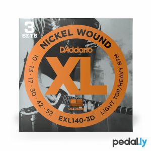 d'addario exl140-3d light top heavy bottom electric guitar strings 3pack from pedally