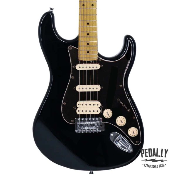 Tagima TG 540 Black Electric Guitar - Cream knobs and Black Pickguard from Pedally