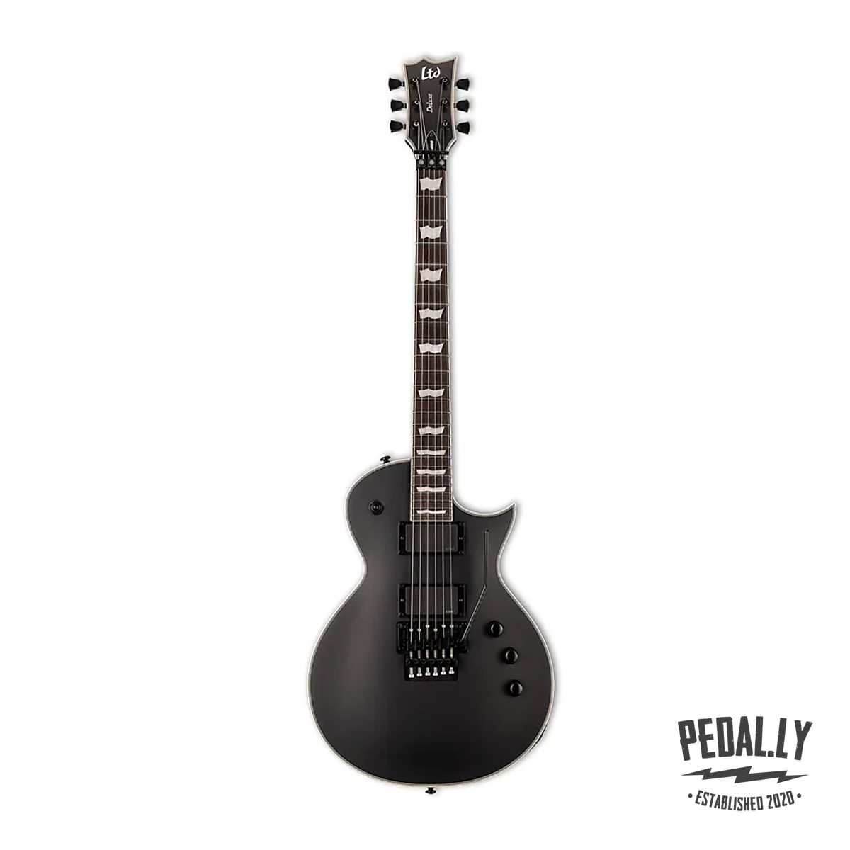 LTD EC-1000FR Guitar, Floyd Rose Trem, Macassar Ebony Fretboard, Black Satin - Image 2