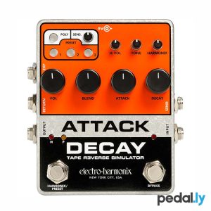 electro-harmonix attack decay tape reverse simulator pedal from pedally