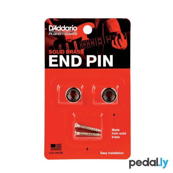 D'Addario Brass End Pin - Chrome from Pedally PWEP202 retail packaging