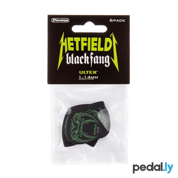 Dunlop James Hetfield's Black Fang Pick 1.14mm - 6 Pack from Pedally PH112P114 retail bag