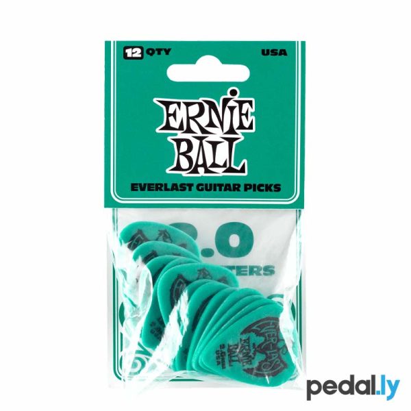 Ernie Ball Everlast Picks - 2.0mm Teal - 12 Pack from Pedally P09196