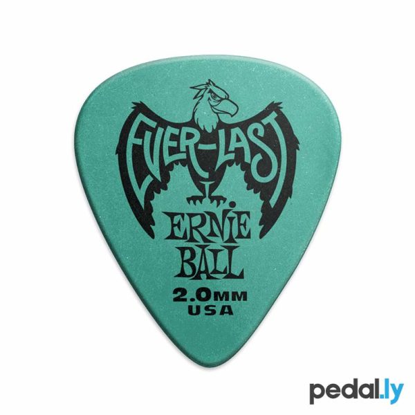 Ernie Ball Everlast Picks - 2.0mm Teal - 12 Pack from Pedally P09196 closeup