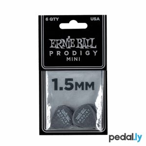 Ernie Ball Prodigy Guitar Picks - Mini 1.5mm Black - 6 Pack from Pedally P09200