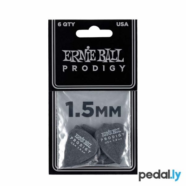 Ernie Ball Prodigy Guitar Picks - Standard 1.5mm Black - 6 Pack from Pedally P09199