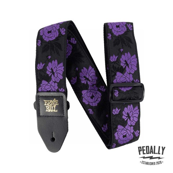 Ernie Ball Classic Jacquard Lavender Rose Guitar Strap from Pedally P05359