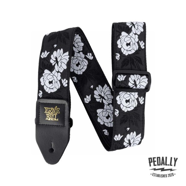 Ernie Ball Classic Jacquard Vanilla Rose Guitar Strap from Pedally P05357