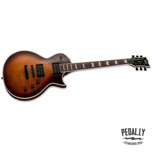 ESP LTD EC-1000T CTM Tobacco Sunburst Satin Electric Guitar from Pedally LEC1000TCTMFMTSBS front angle