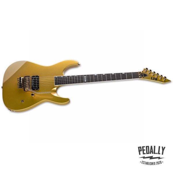 ESP LTD M-1 Custom '87 Metallic Gold Electric Guitar from Pedally LM1CTM87MGO front angle