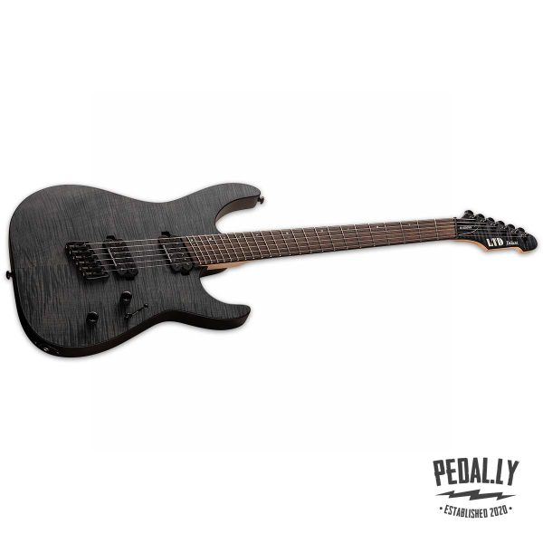 ESP LTD M-1000 Multi-Scale See Thru Black Satin Electric Guitar from Pedally LM1000MSFMSTBLKS front side