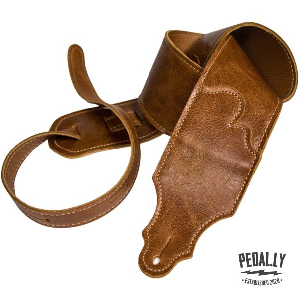 Franklin 3" Jackson Hole Aged Leather Guitar Strap - Cognac from Pedally FSW-JH-CG