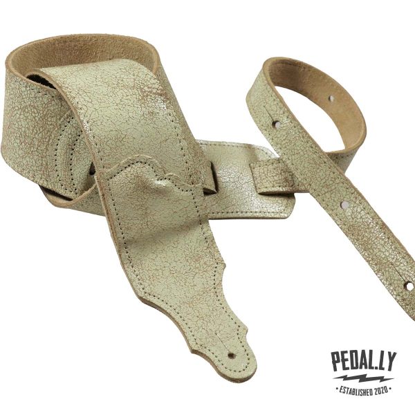 Franklin Roadhouse Distressed Leather Guitar Strap - Cream from Pedally FSD-CR-N