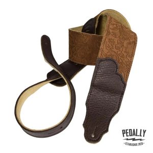 Franklin Embossed Suede Guitar Strap - Caramel from Pedally FSSE-CA-CH