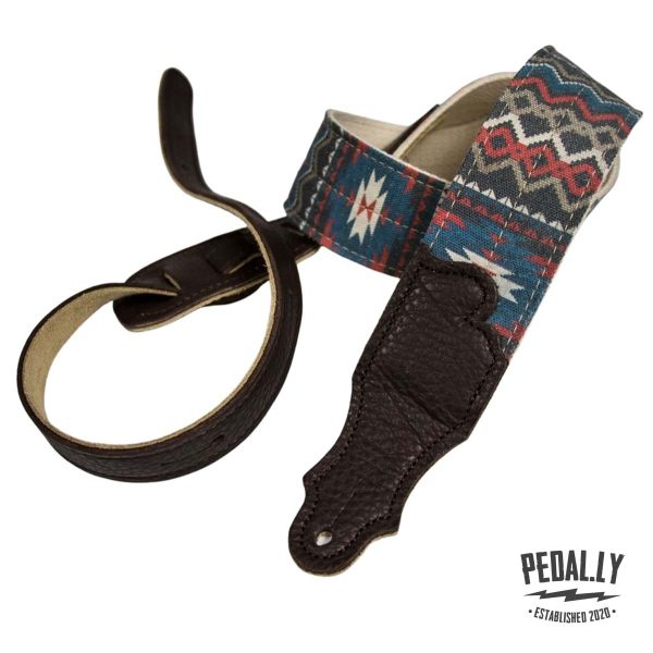 Franklin Old Aztec Canvas Guitar Strap - Blue/Red from Pedally CD1-BLR-CH