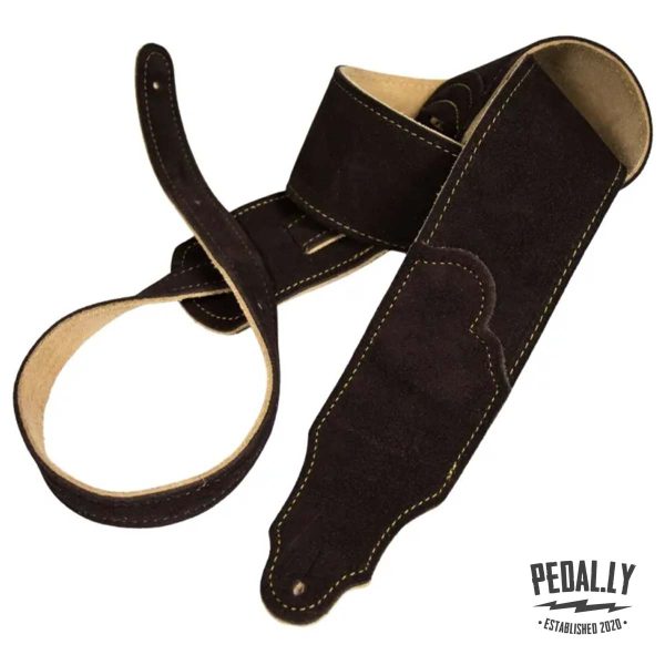 Franklin Original Suede Guitar Strap - Chocolate/Gold from Pedally FSS-CH-G