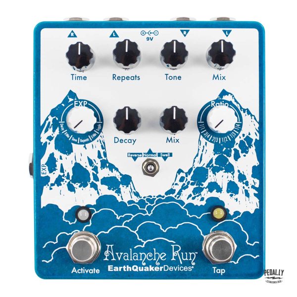 EarthQuaker Devices Avalanche Run™ Stereo Reverb & Delay with Tap Tempo Pedal from Pedally EQDAVALV2USA