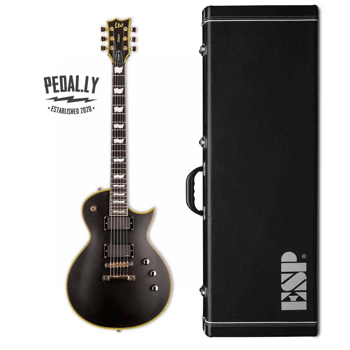 ESP LTD EC-1000 Vintage Black Electric Guitar from Pedally LEC1000VB free hard case