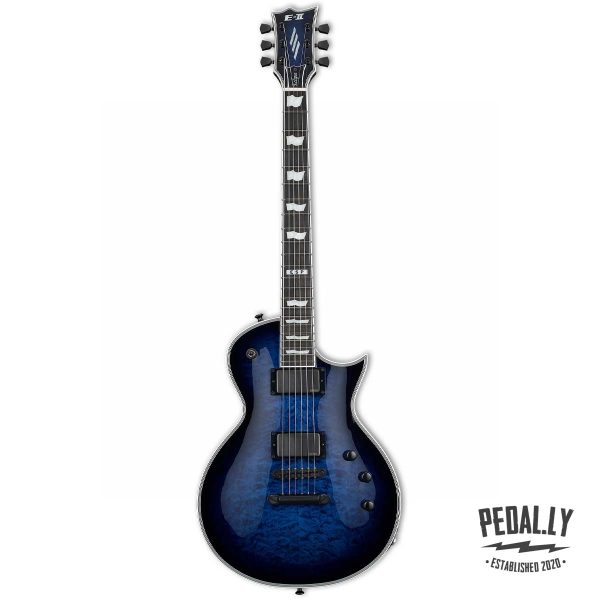 ESP E-II Eclipse Quilted Maple Reindeer Blue Electric Guitar from Pedally EIIECQMRDB full
