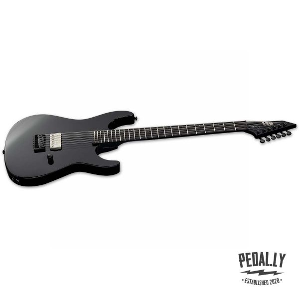 LTD M-201 Baritone HT Black Electric Guitar from Pedally LM201BHTBLK front angle