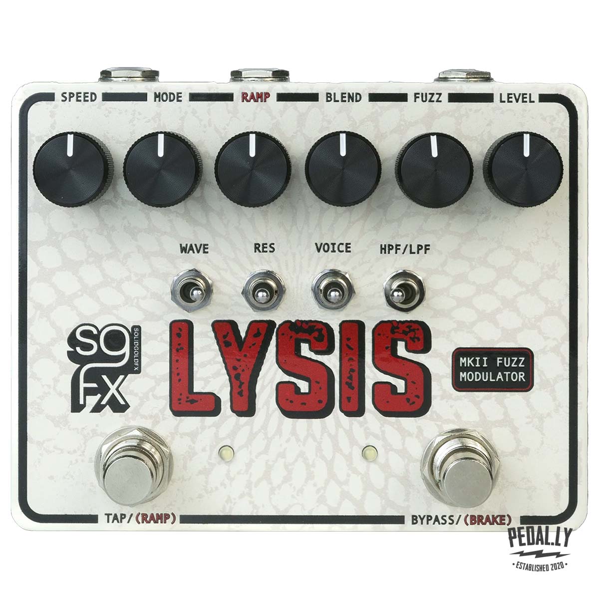 SolidGoldFX Lysis MkII Polyphonic Fuzz Modulator pedal from Pedally