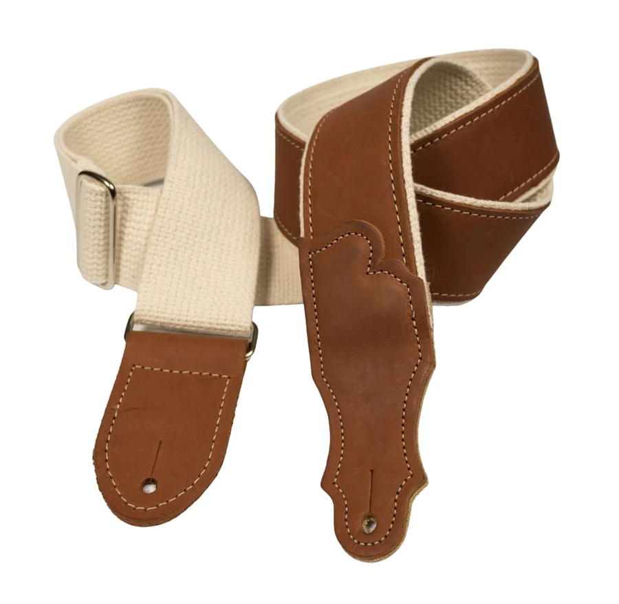 Franklin 2" Hybrid Ball Glove Leather Guitar Strap - Cognac